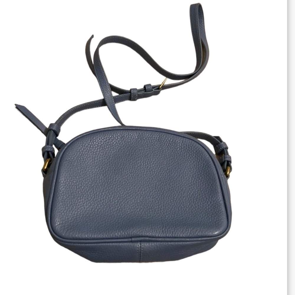 J. Crew leather blue camera style bag .